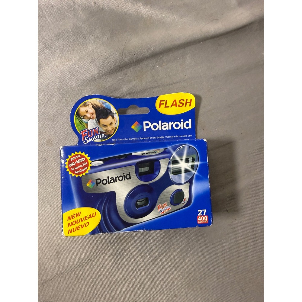 Polaroid Fun Shooter 35mm Disposable Camera with Flash 27 Exposures 400 ISO Blue